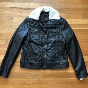 NWT Miss Sixty Brown Faux Leather Jacket
